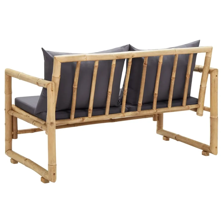 Banc de jardin avec coussins 115 cm Bambou - 4