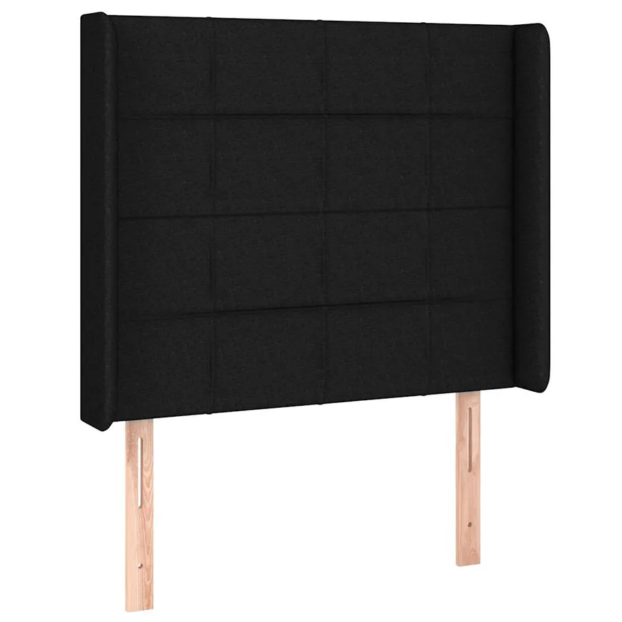 Sommier à lattes de lit matelas et LED Noir 90x200 cm Tissu - 7
