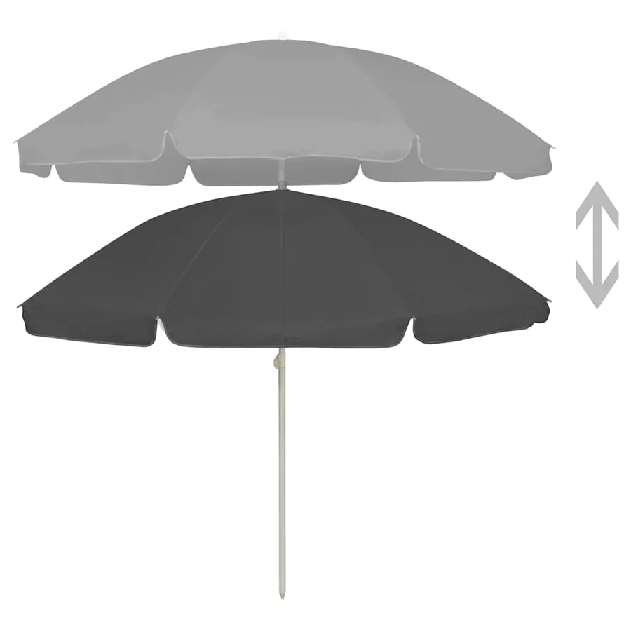 Parasol de plage anthracite 240 cm - 2