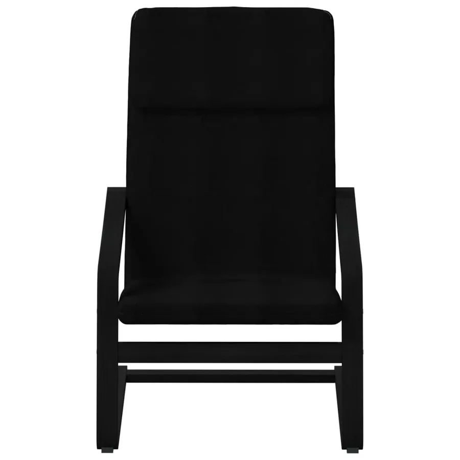 Chaise de relaxation avec repose-pied Noir Tissu - 4