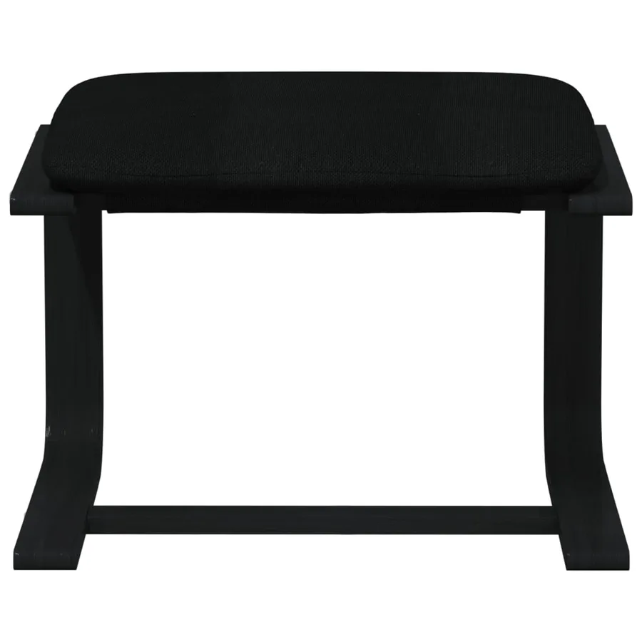 Chaise de relaxation avec repose-pied Noir Tissu - 6