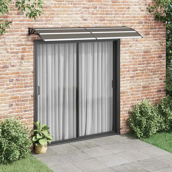 Auvent de porte Noir 240x75 cm PC