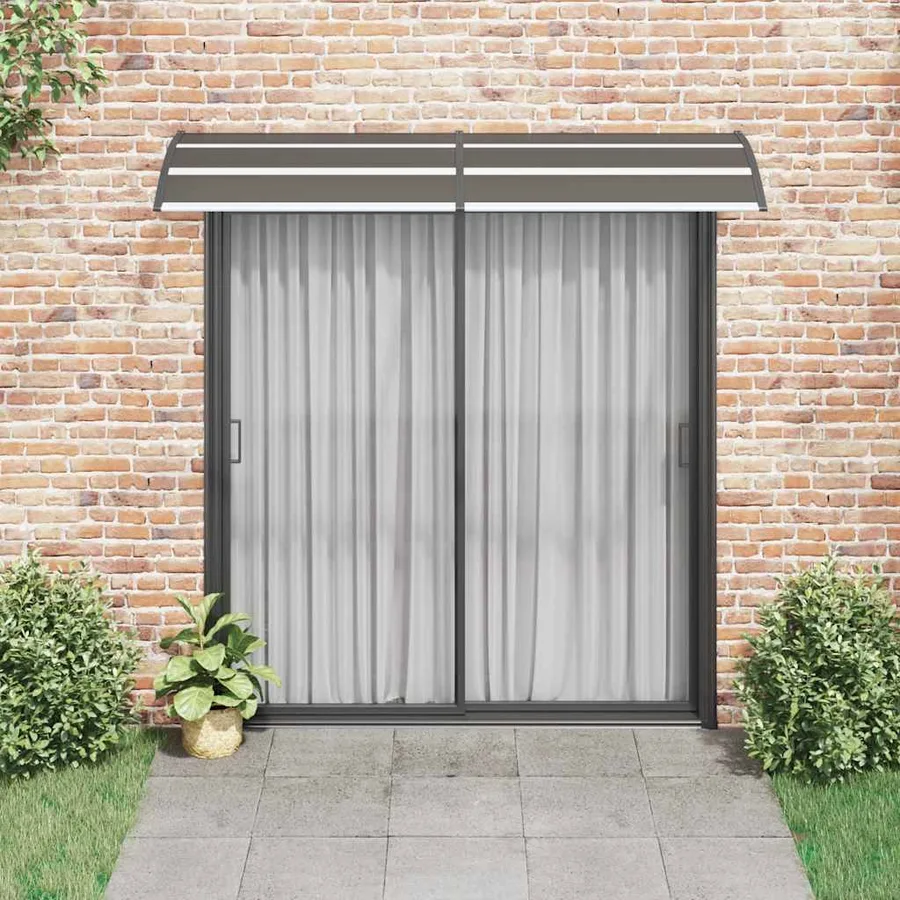Auvent de porte Noir 240x75 cm PC - 3