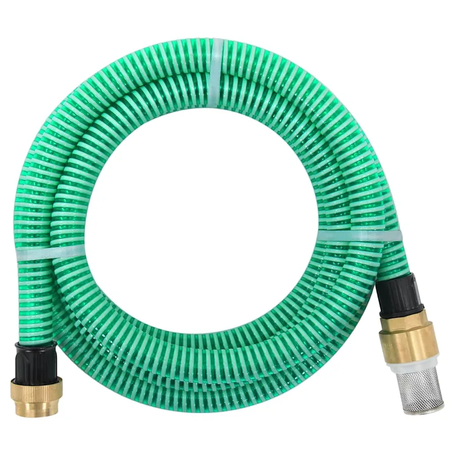 Tuyau d'aspiration avec raccords en laiton vert 1,1" 25 m PVC