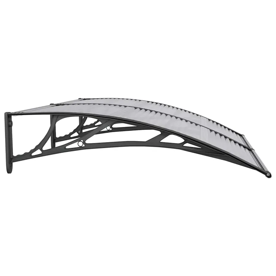Auvent de porte Noir 150x100 cm Polycarbonate - 5