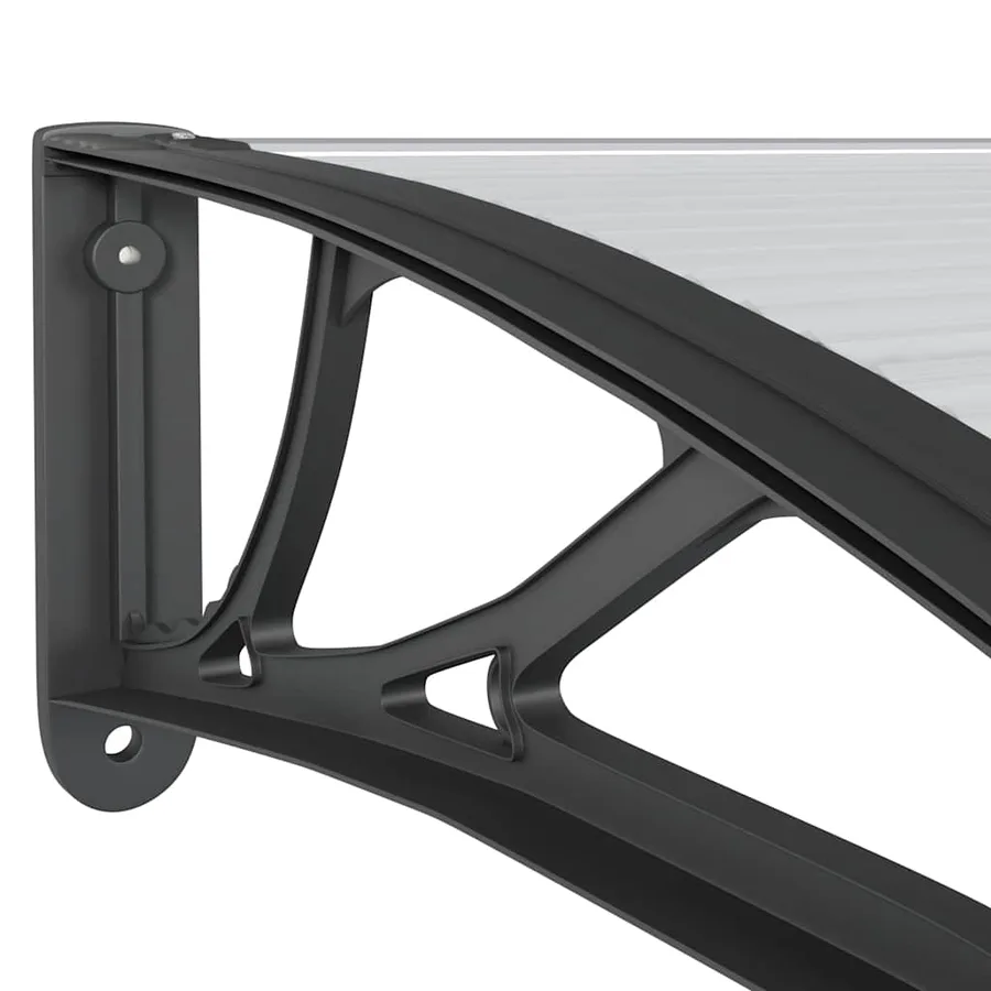 Auvent de porte Noir 150x100 cm Polycarbonate - 6