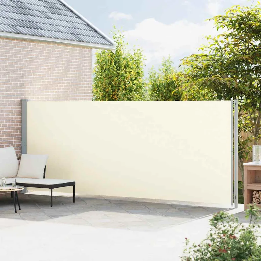 Auvent latéral rétractable de patio 180x600 cm Crème - 3