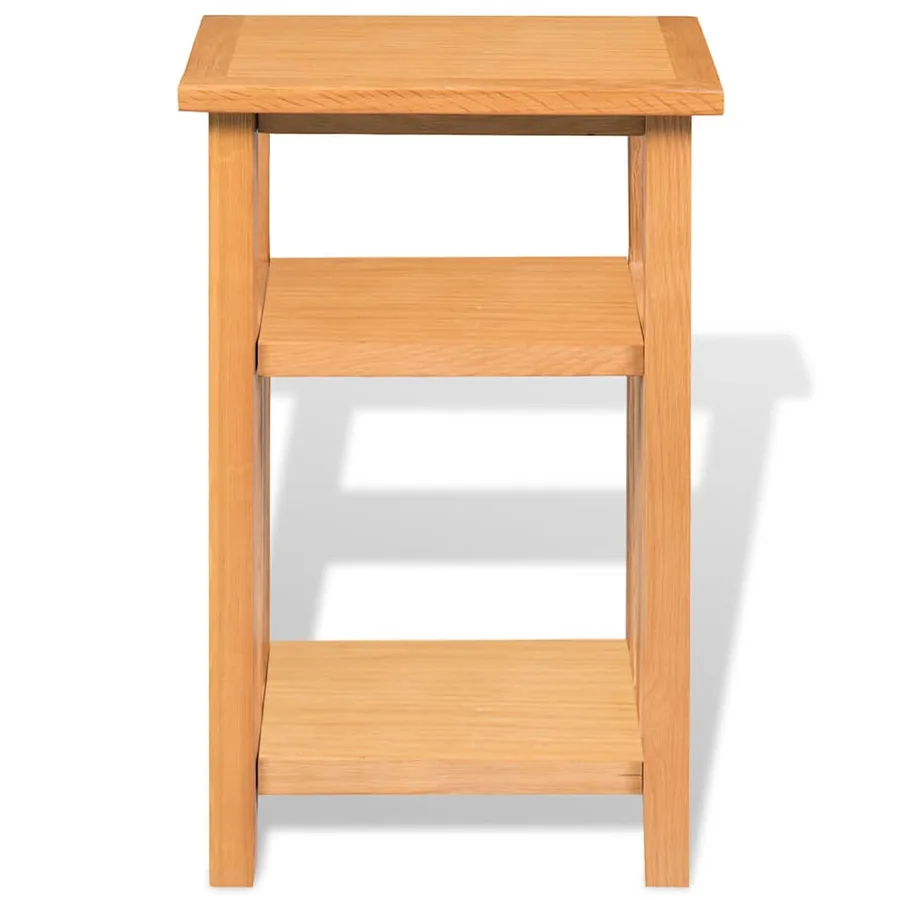 Table d'appoint avec étagère à revues Chêne massif 27x35x55 cm - 4