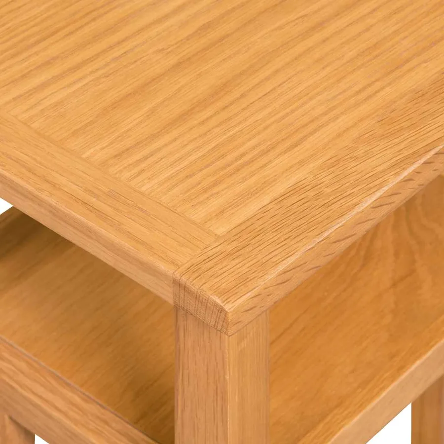 Table d'appoint avec étagère à revues Chêne massif 27x35x55 cm - 6