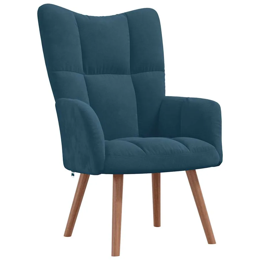 Chaise de relaxation Bleu Velours - 2