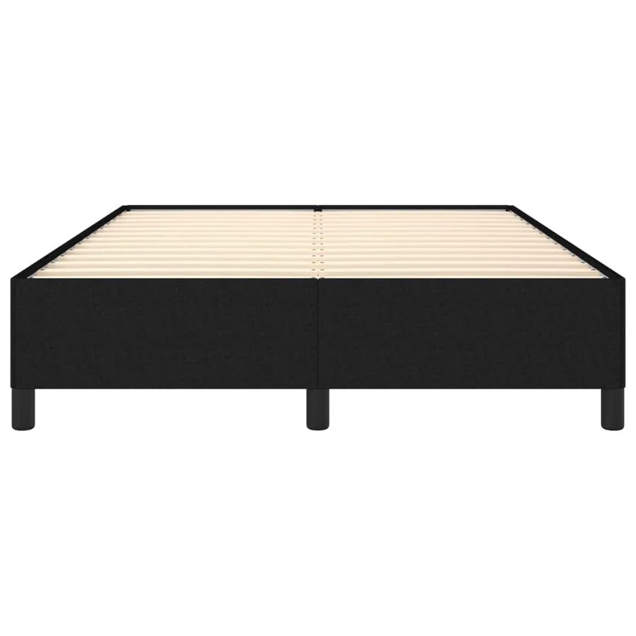 Cadre de lit sans matelas noir 140x190 cm tissu - 5