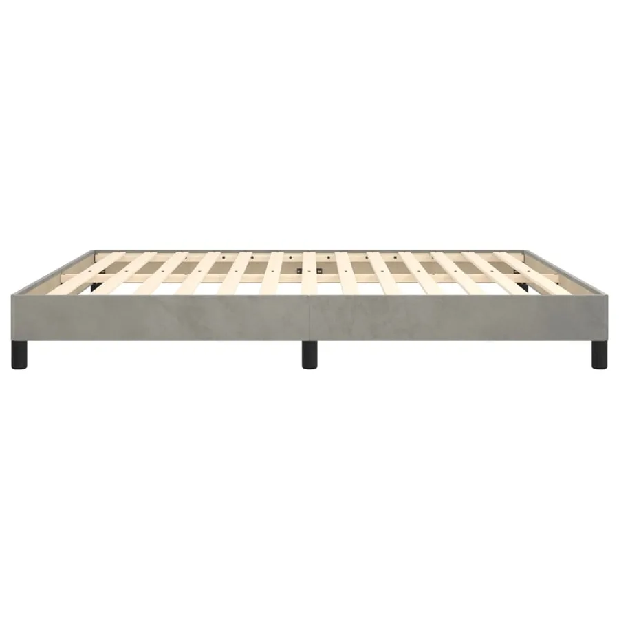 Cadre de lit sans matelas gris clair 160x200 cm velours - 6