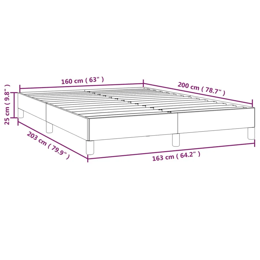 Cadre de lit sans matelas gris clair 160x200 cm velours - 9