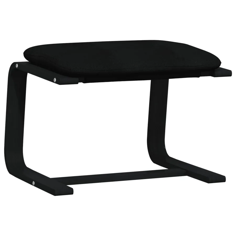 Repose-pied Noir 51x41x40 cm Tissu - 2
