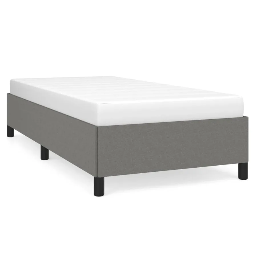 Cadre de lit sans matelas gris foncé 100x200 cm tissu - 2