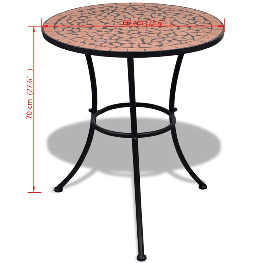 Table de bistro Terre cuite 60 cm Mosaïque - 5