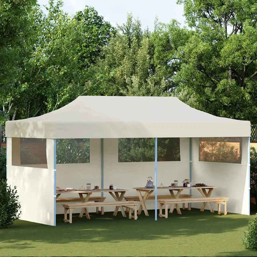 Tente de réception pliable crème 3 x 6 m