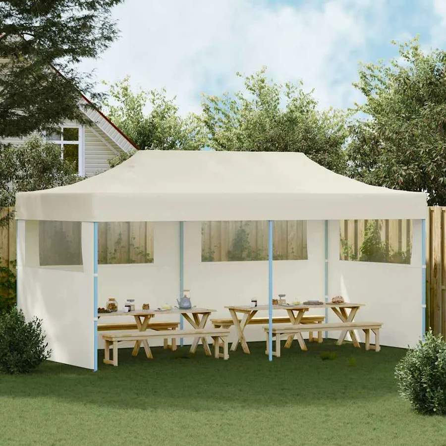 Tente de réception pliable crème 3 x 6 m - 3