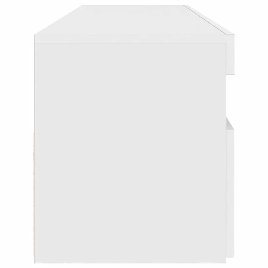 Meuble TV avec lumières LED blanc brillant 90x35x40 cm - 8