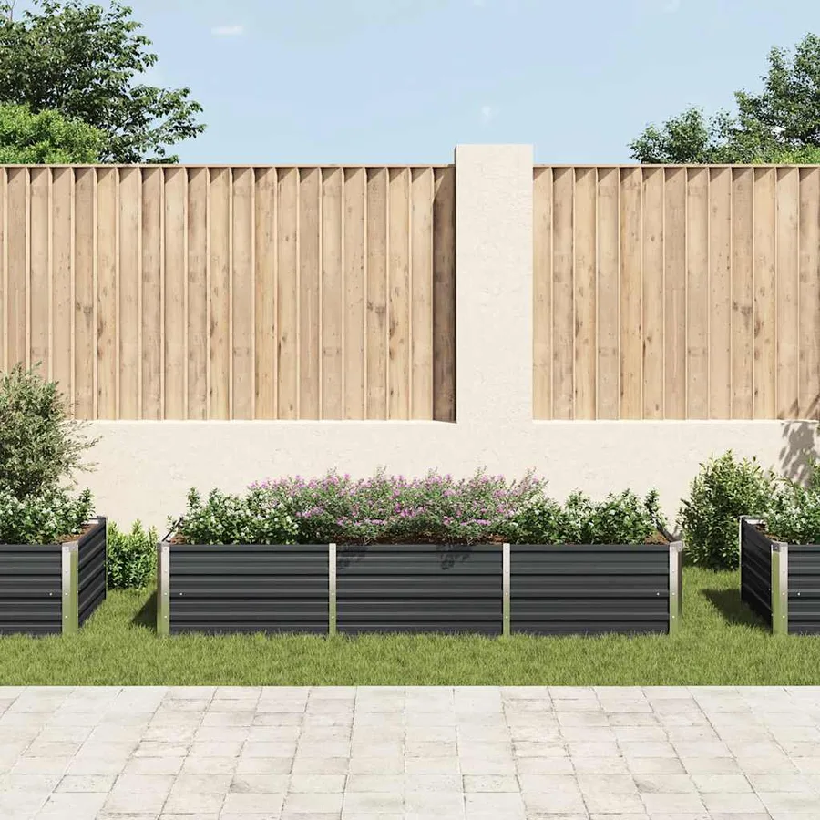 Lit surélevé de jardin Anthracite 240x80x45 cm Acier galvanisé - 3