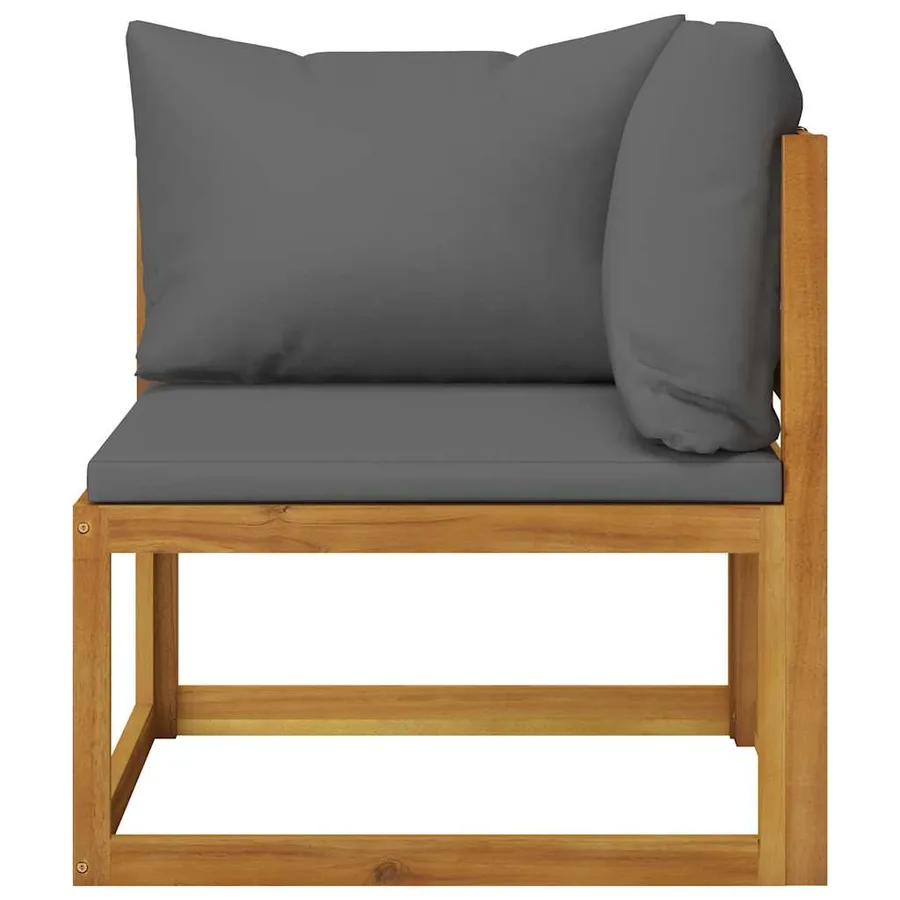 Salon de jardin 6 pcs avec coussins Bois d'acacia solide - 9