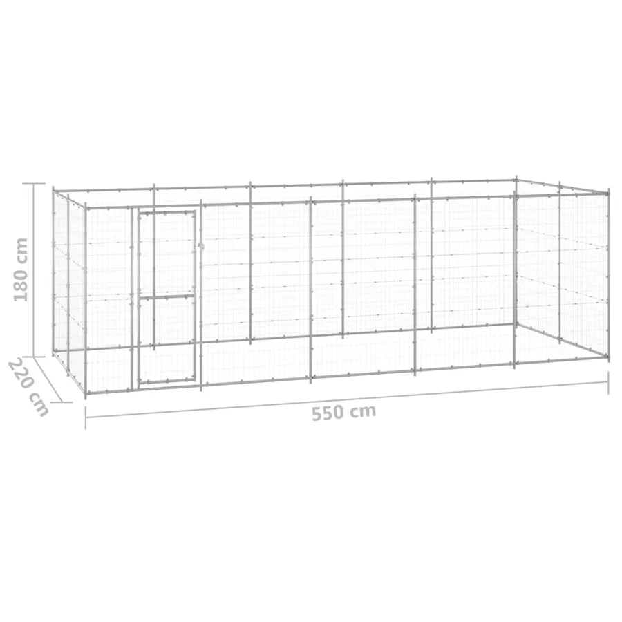 Chenil extérieur Acier galvanisé 12,1 m² - 6