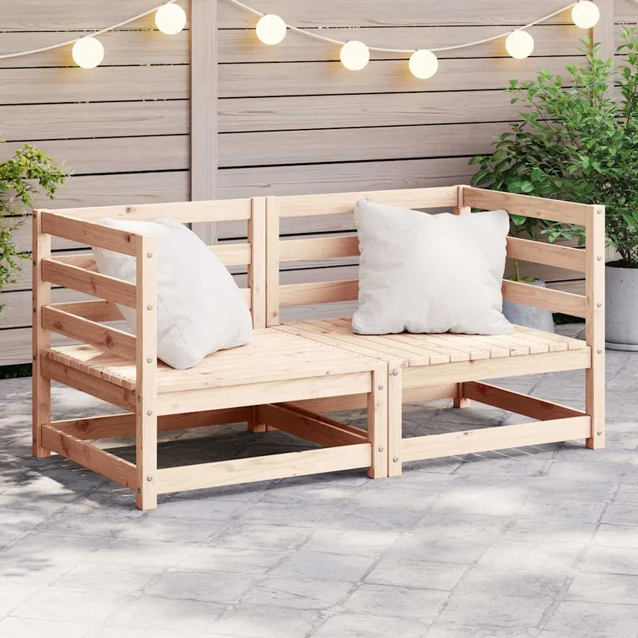 Canapés d'angle de jardin 2 pcs bois de pin massif