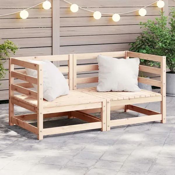 Canapés d'angle de jardin 2 pcs bois de pin massif