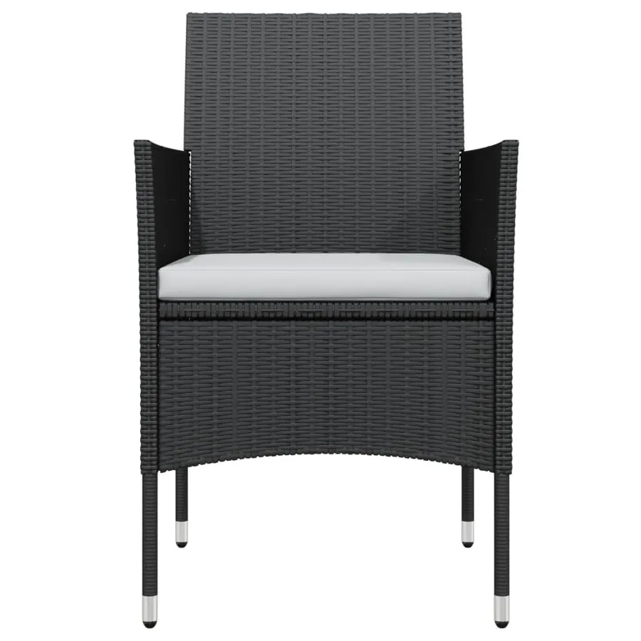 Ensemble à manger de jardin avec coussins 3 pcs noir - 4