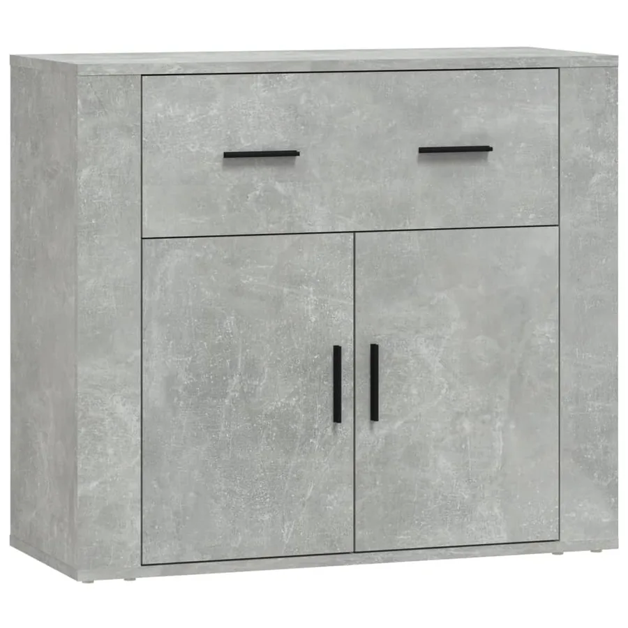 Buffet Gris béton 80x33x70 cm Bois d'ingénierie - 2