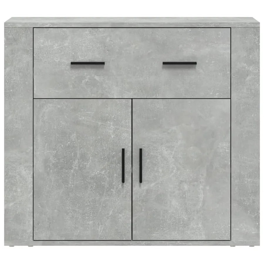 Buffet Gris béton 80x33x70 cm Bois d'ingénierie - 3