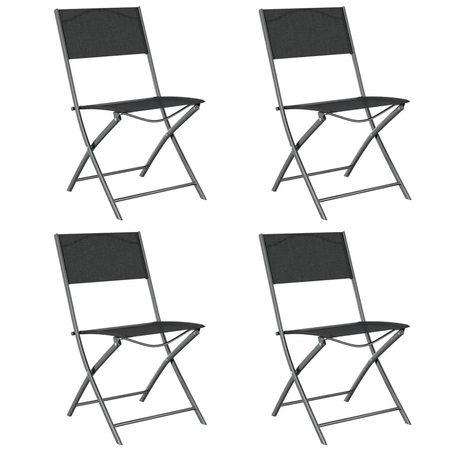 Ensemble à manger de jardin 5 pcs Gris et noir - 4