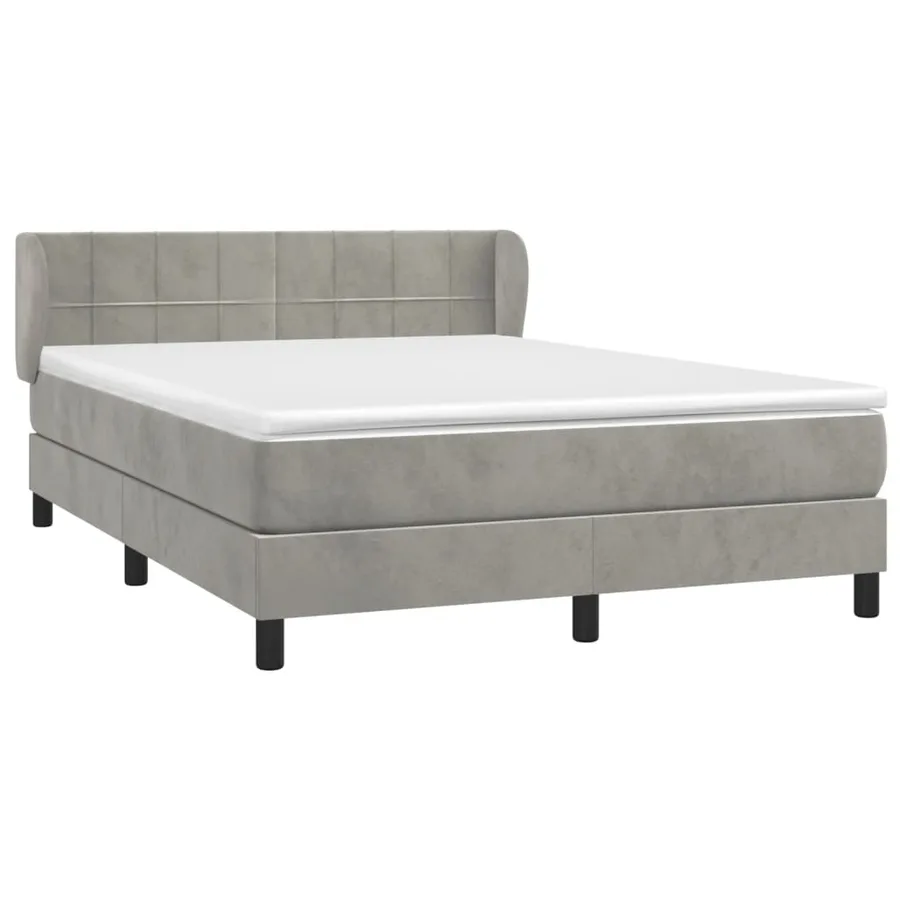 Sommier à lattes de lit et matelas Gris clair 140x200cm Velours - 3