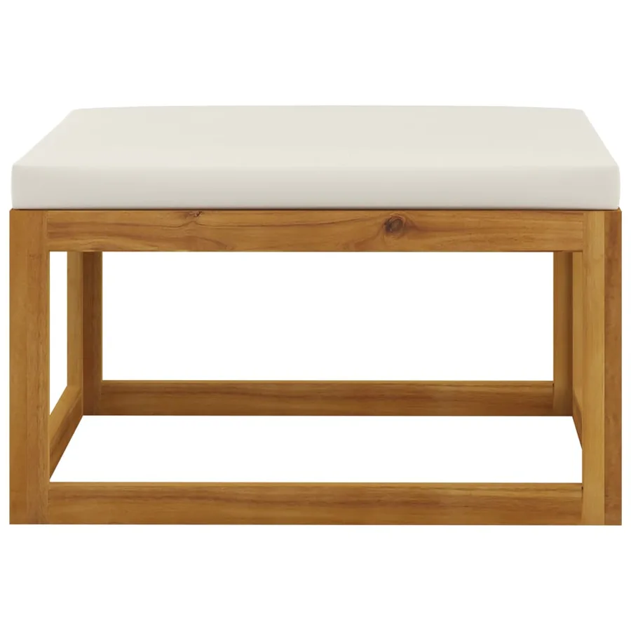 Salon de jardin 12 pcs avec coussin Crème Bois d'acacia solide - 17