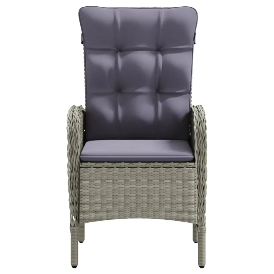 Ensemble à manger de jardin et coussins 3 pcs Gris et noir - 4