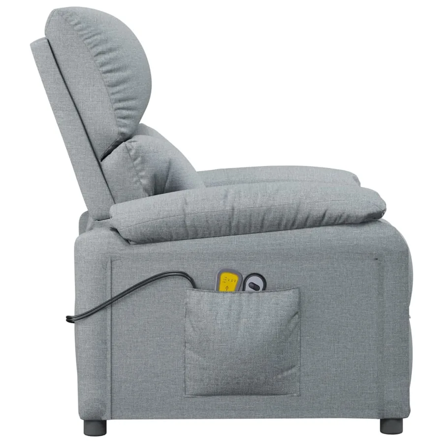 Fauteuil électrique de massage Gris clair Tissu - 5