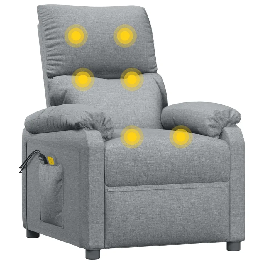 Fauteuil électrique de massage Gris clair Tissu - 7