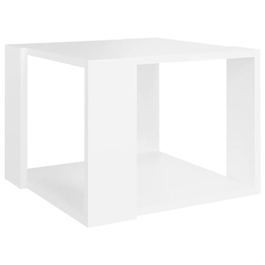Table basse Blanc 40x40x30 cm Bois d'ingénierie - 2