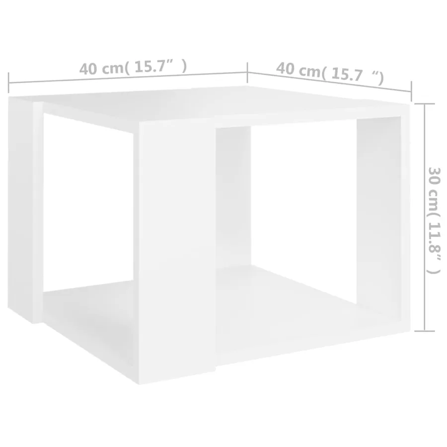 Table basse Blanc 40x40x30 cm Bois d'ingénierie - 5