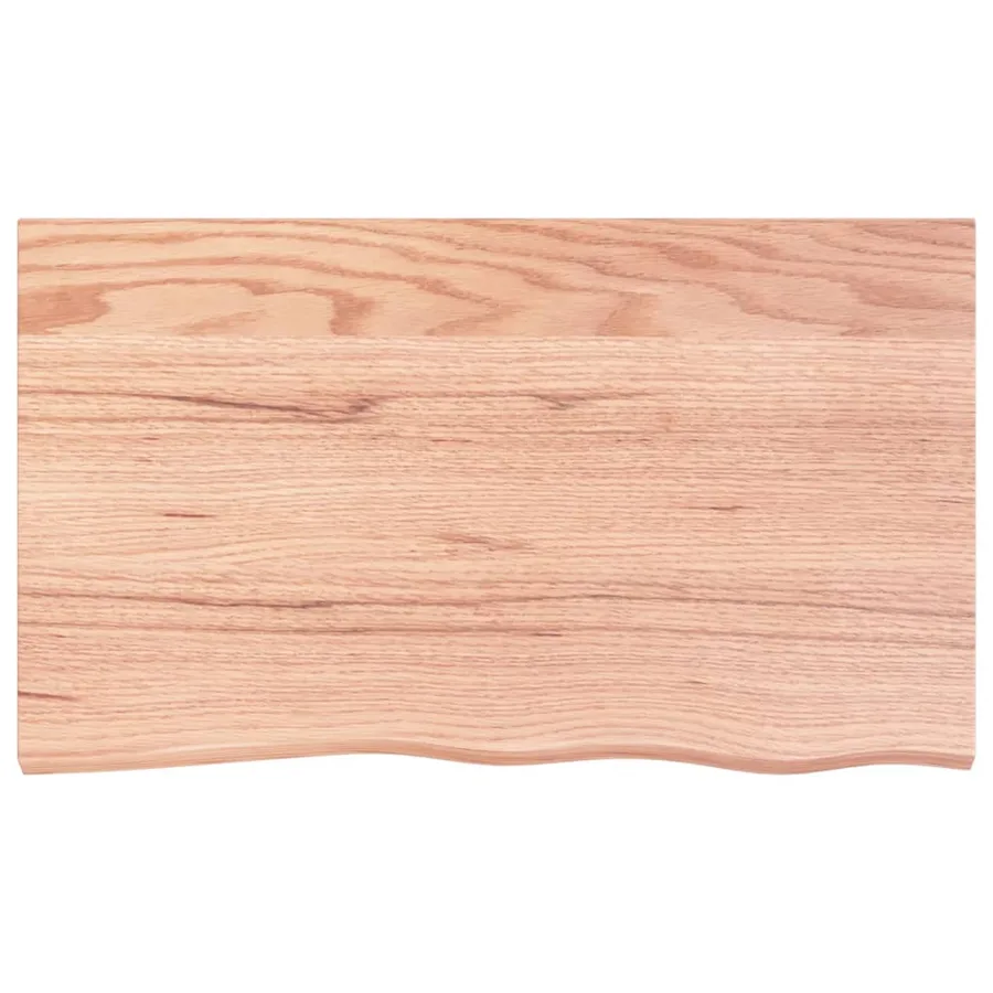 Étagère murale marron clair bois chêne massif traité - 4