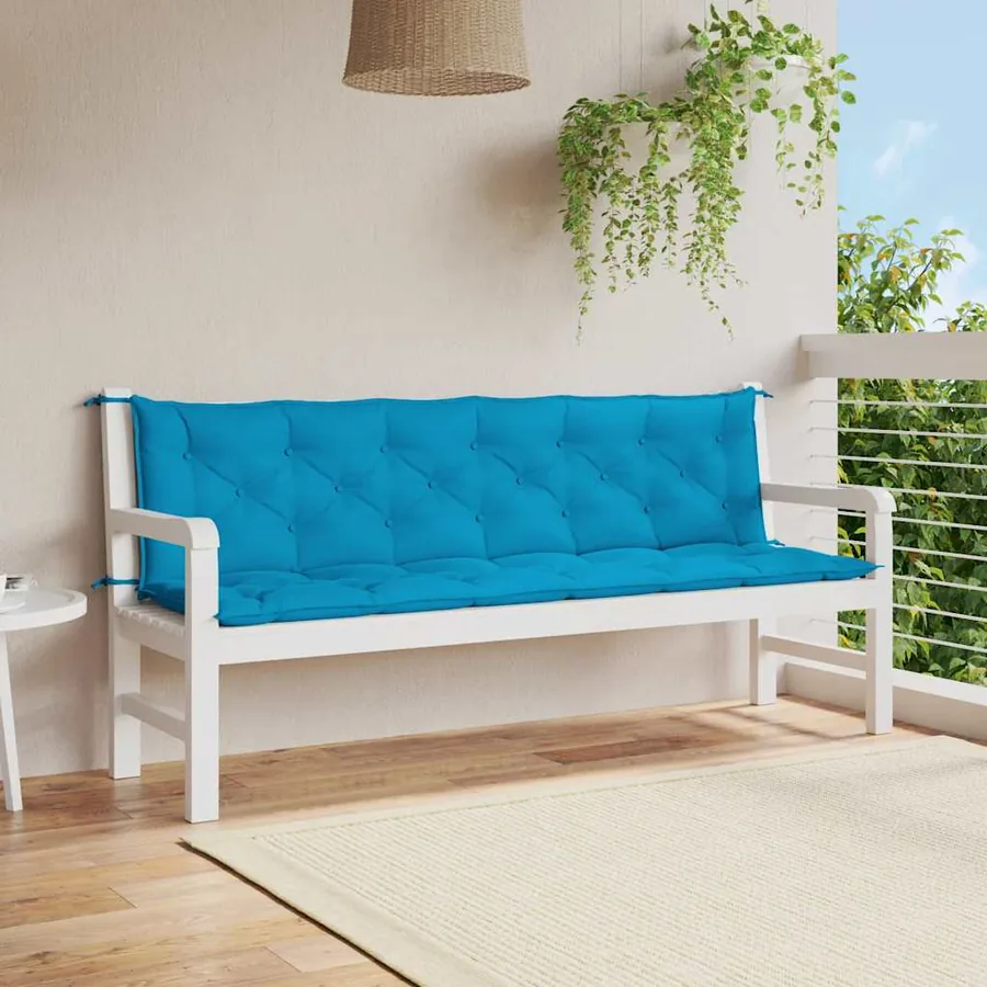 Coussin de banc de jardin bleu clair tissu oxford