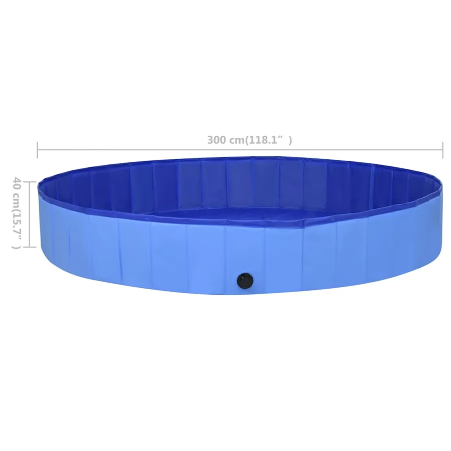 Piscine pliable pour chiens Bleu 300x40 cm PVC - 9