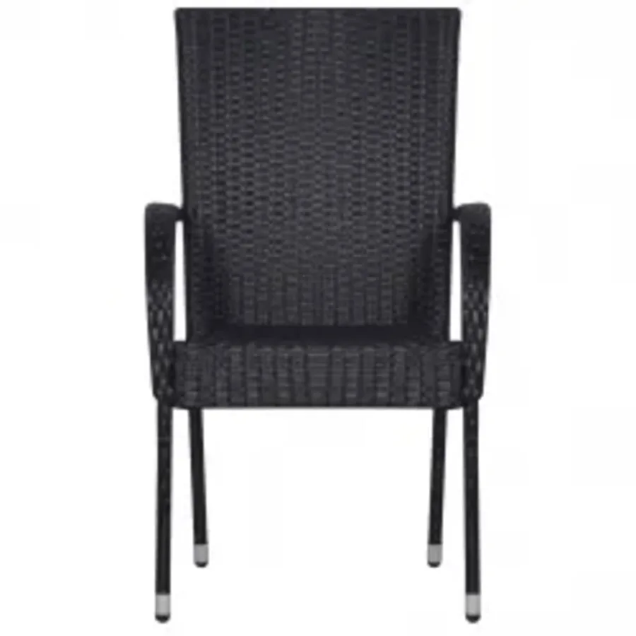 Ensemble à manger de jardin 5 pcs Noir - 4
