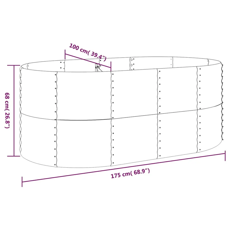 Lit surélevé de jardin Acier galvanisé 175x100x68cm gris - 6