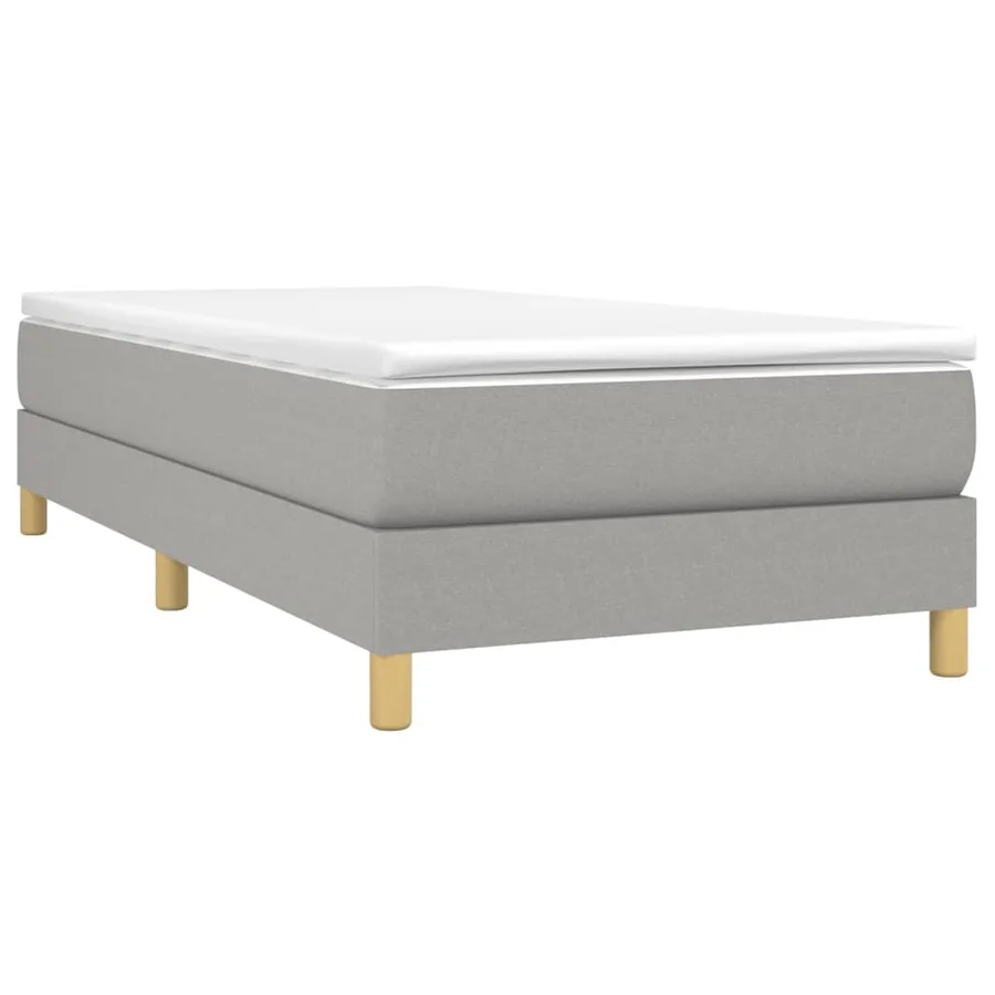 Sommier à lattes de lit avec matelas Gris clair 90x200 cm Tissu - 3