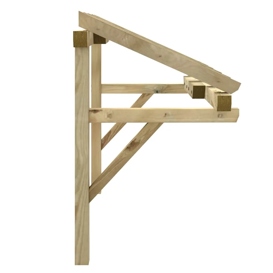 Auvent de porte 200x100x100 cm Bois de pin solide - 4