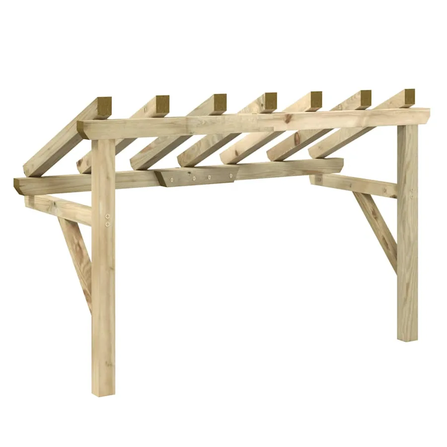 Auvent de porte 200x100x100 cm Bois de pin solide - 6