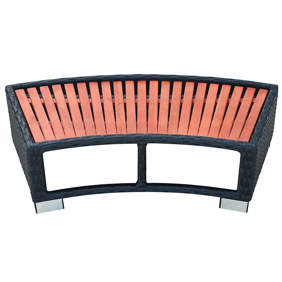 Marche de spa Résine tressée 92 x 45 x 25 cm Noir - 5