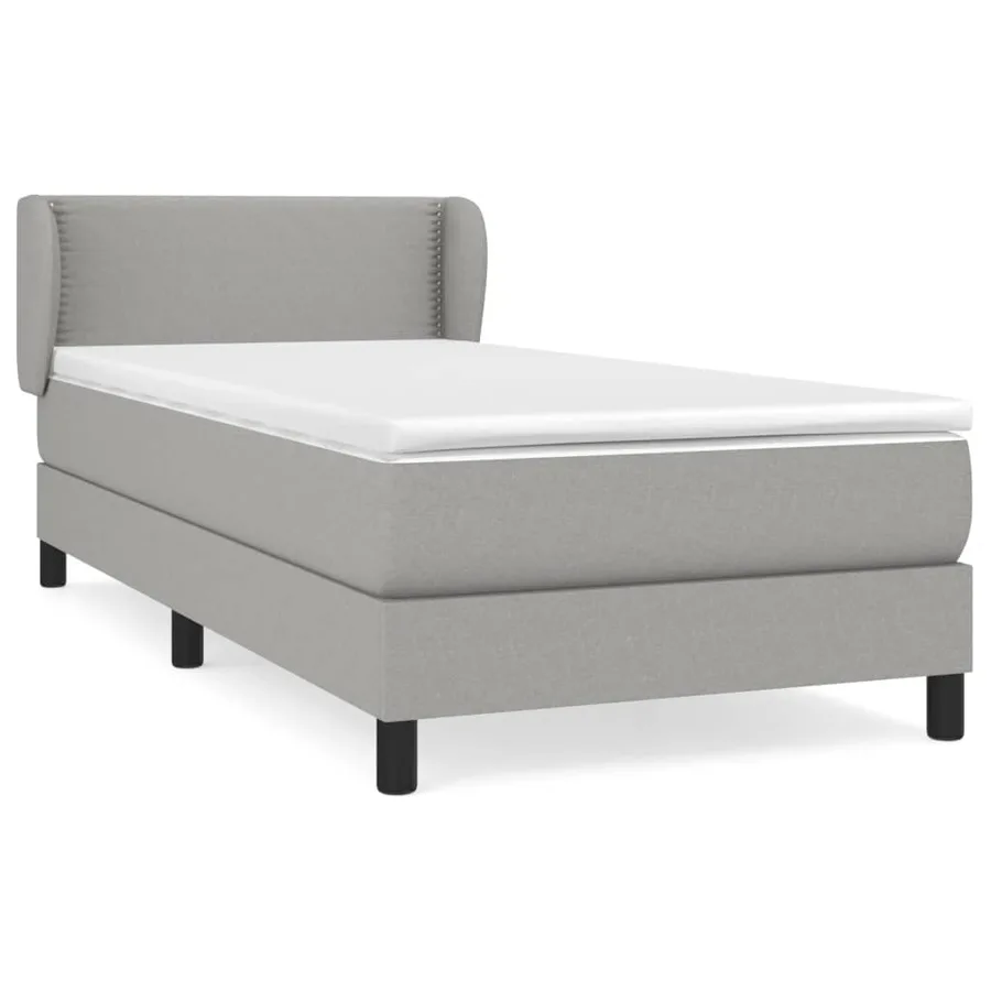 Sommier à lattes de lit avec matelas Gris clair 90x200 cm Tissu - 2