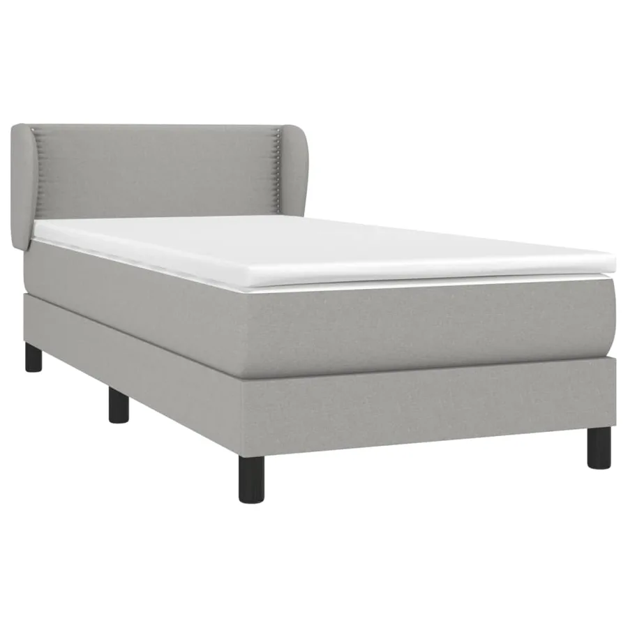 Sommier à lattes de lit avec matelas Gris clair 90x200 cm Tissu - 3